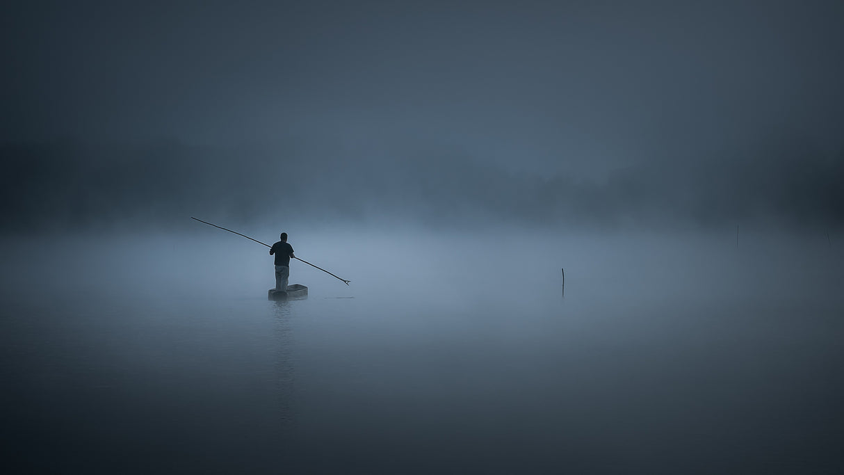 Fog Fisherman Poster och Canvastavla
