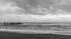 old pier and dramatic landscape Poster och Canvastavla