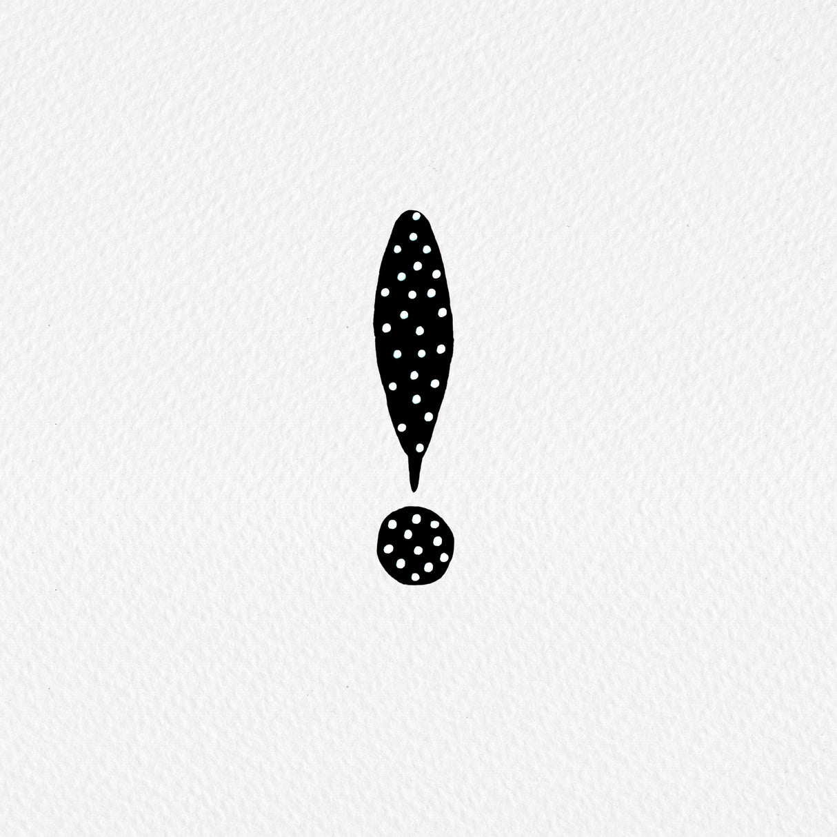 Exclamation Mark Black Polka Dots Poster och Canvastavla