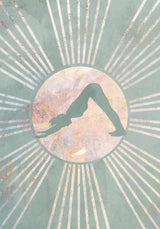 Yoga Boho Sun Green 3 Poster och Canvastavla