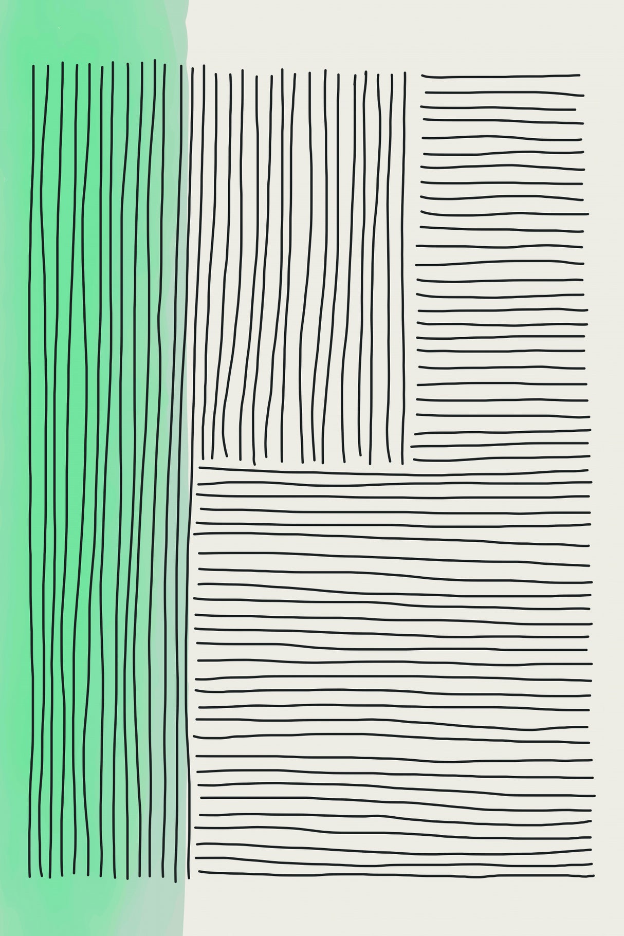 Pale Green Minimal Shapes Series #4 Poster och Canvastavla
