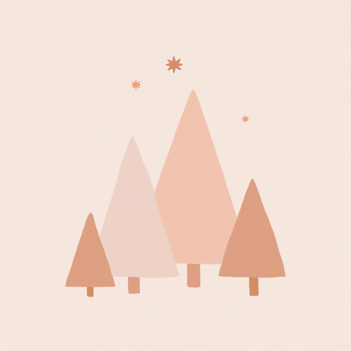 Minimal Trees & Stars Poster och Canvastavla