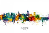 Chester England Skyline Poster och Canvastavla