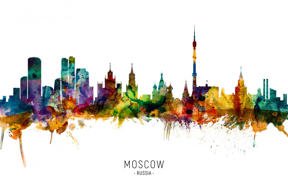 Moscow Russia Skyline Poster och Canvastavla