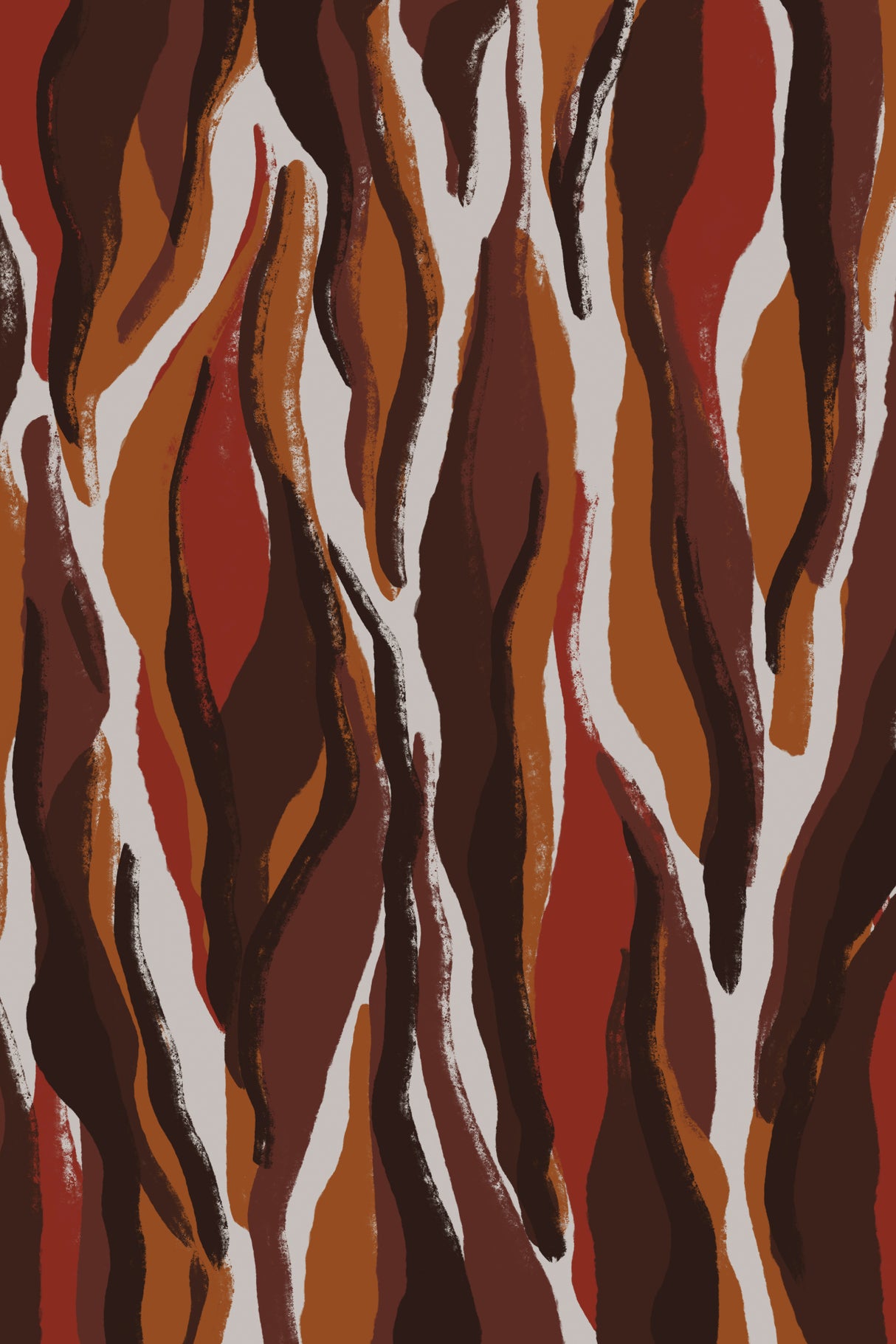 Earthy Tiger Pattern Poster och Canvastavla