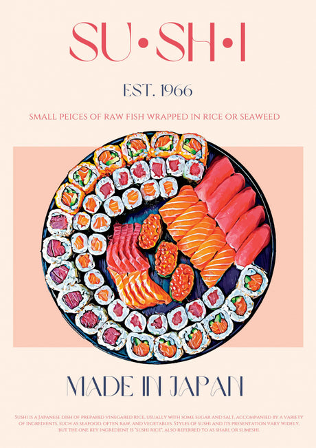 Sushi Poster 1 Kitchen poster eller kökstavla