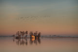 Sunrise at the lake. Poster och Canvastavla