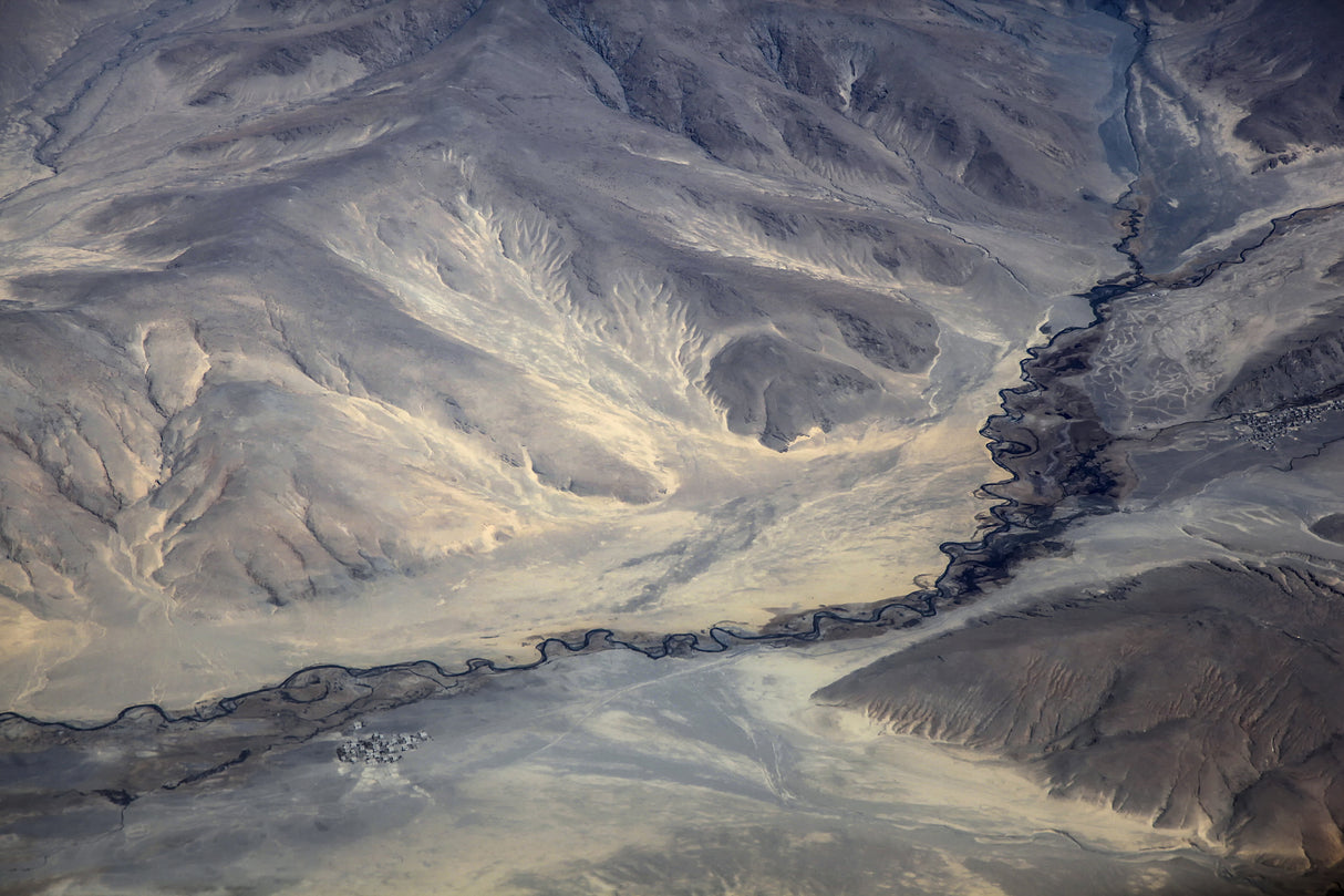 Aerial View of the River on Tibet Plateau Poster och Canvastavla