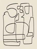Warm Abstract Line Art Study Poster och Canvastavla