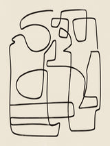 Warm Abstract Line Art Study Poster och Canvastavla