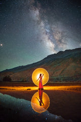 Light painting under the milkyway Poster och Canvastavla