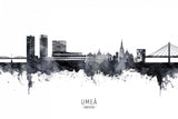Umeå Sweden Skyline Poster och Canvastavla
