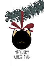 Meowrry Christmas bauble (black, white) Poster och Canvastavla