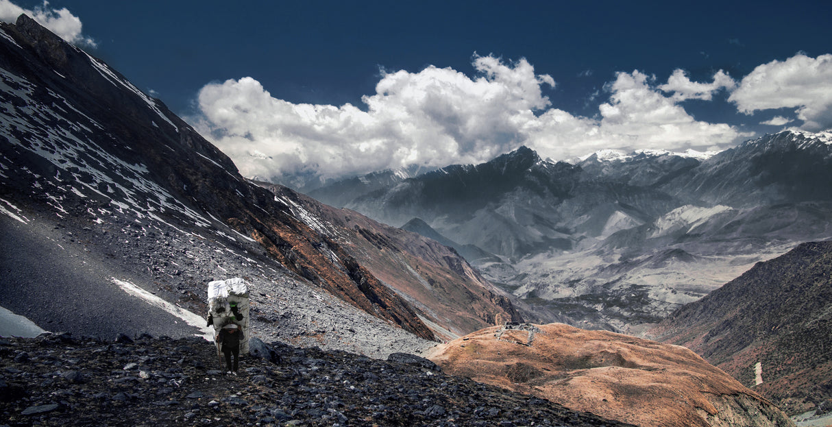 Delivery of refrigerator, Himalayas Poster och Canvastavla