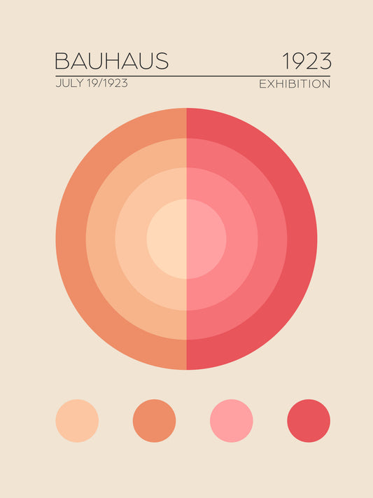 Bauhaus Pembe Daire Poster och Canvastavla