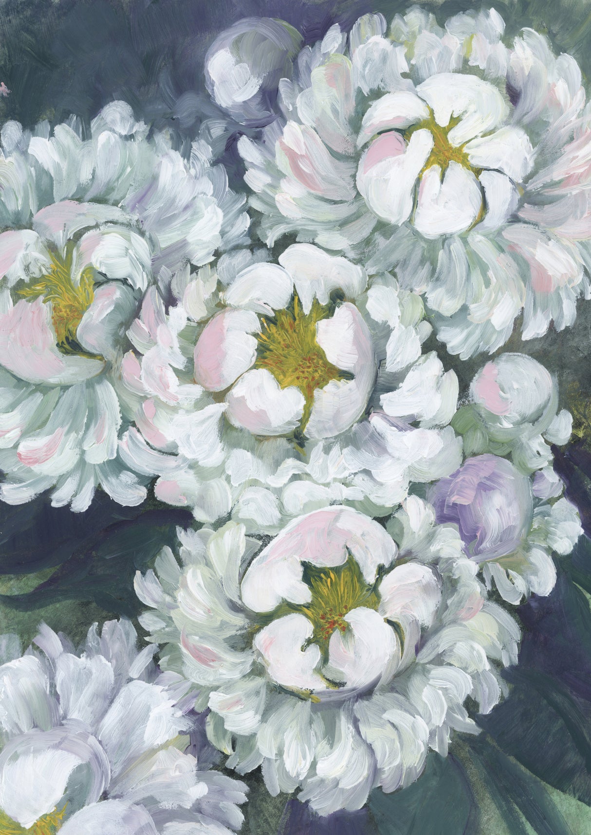 Willoh painterly peonies Poster och Canvastavla