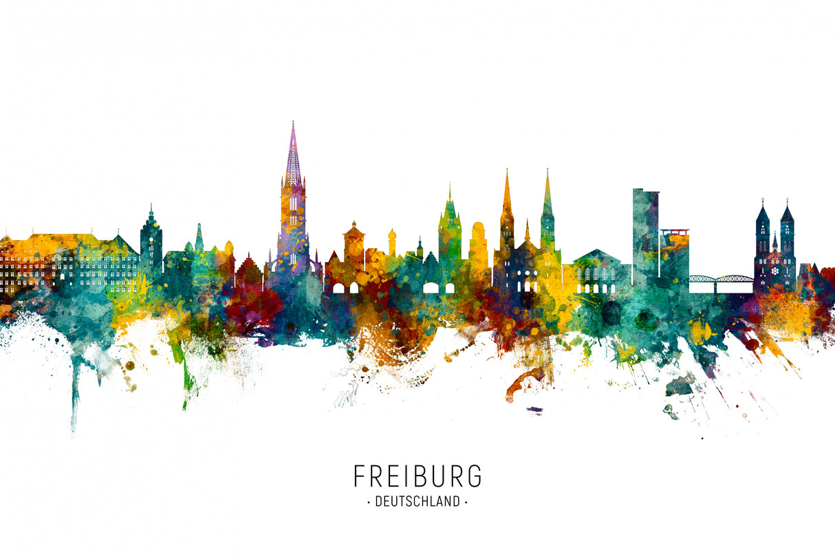 Freiburg Germany Skyline Poster och Canvastavla