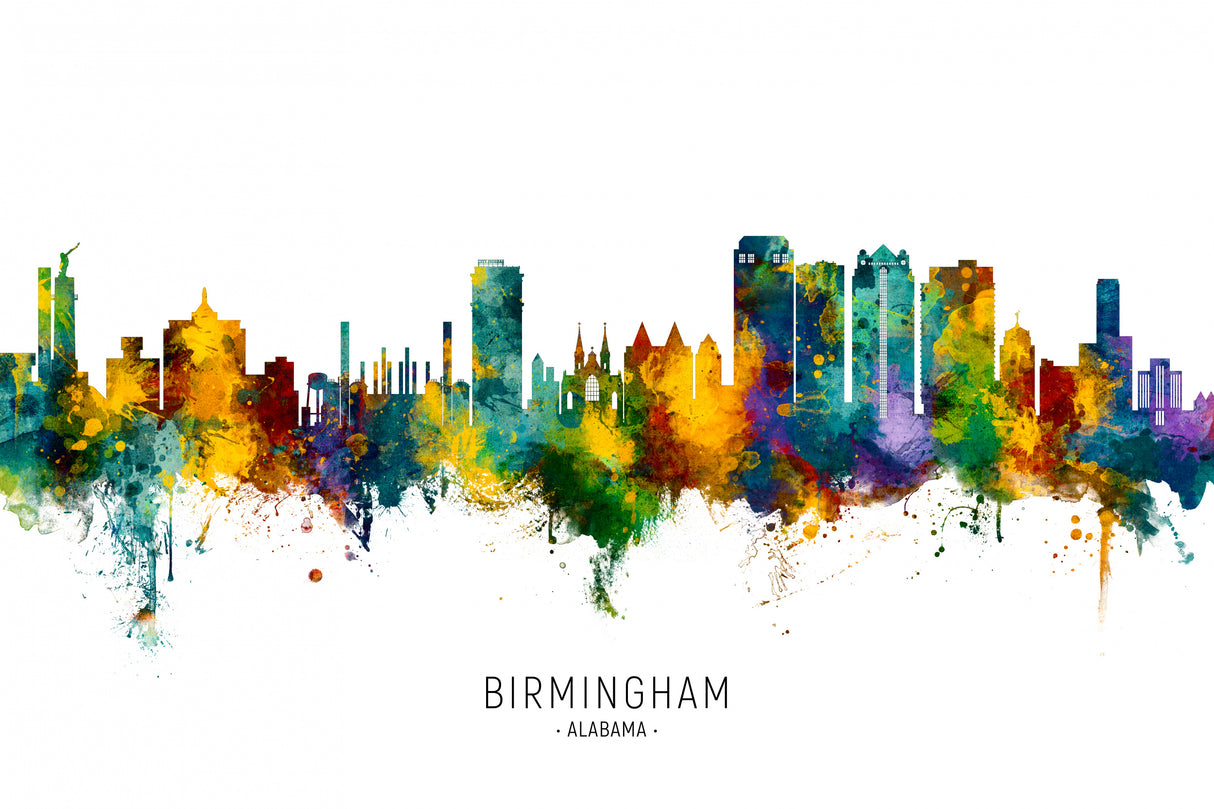 Birmingham Alabama Skyline Poster och Canvastavla