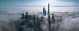 Shanghai in the fog from above Poster och Canvastavla