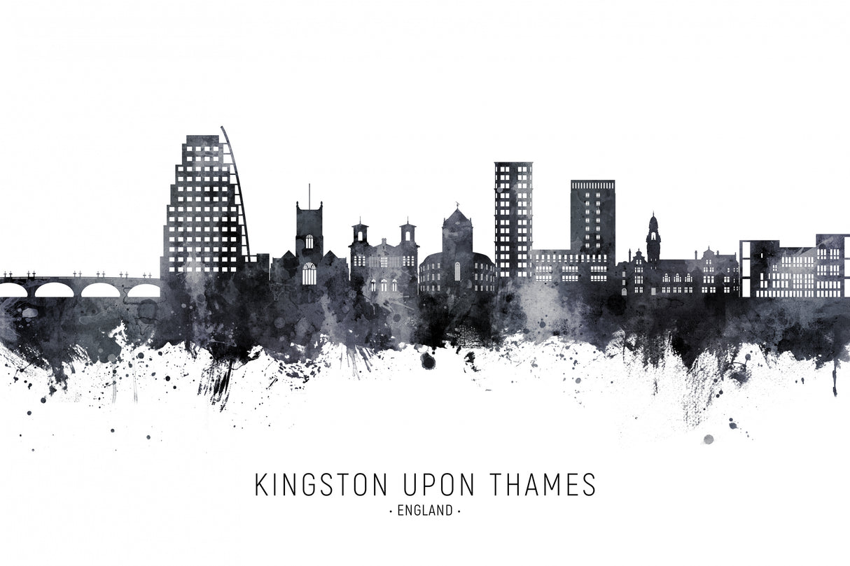 Kingston upon Thames England Skyline Poster och Canvastavla