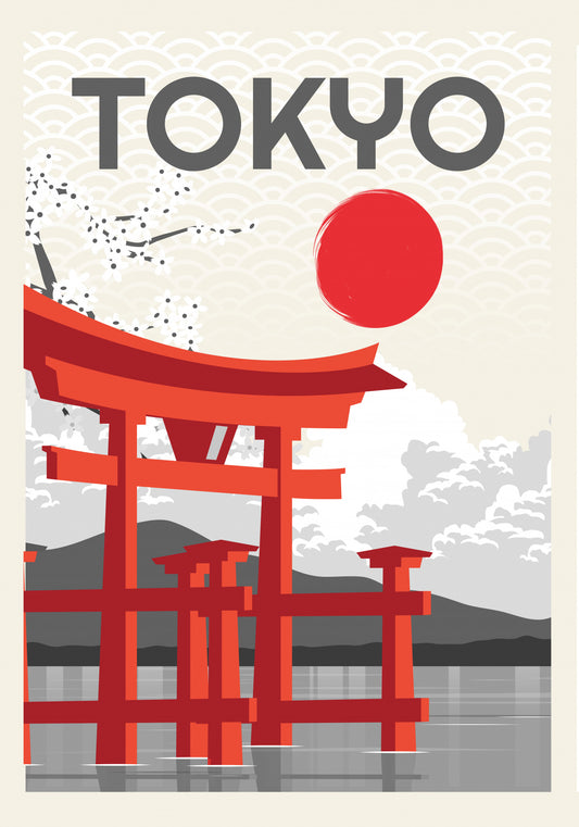 Kyoto Sun Poster och Canvastavla