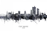 Fort Wayne Indiana Skyline Poster och Canvastavla