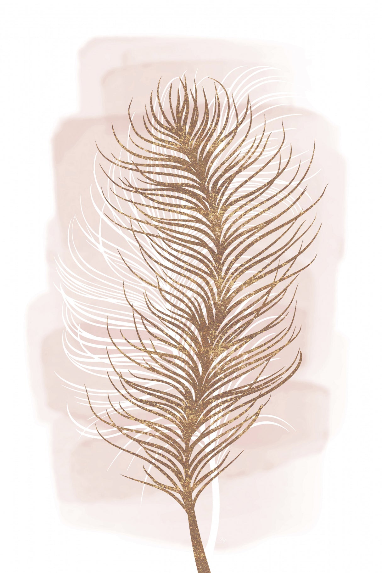 Pink Feather Poster och Canvastavla