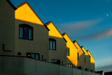 The yellow house and half moon Poster och Canvastavla