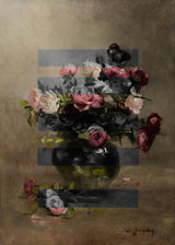 Bouquet of Vintage Oil Painting Flowers, Collage Poster och Canvastavla