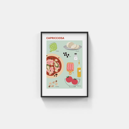 Capricciosa pizzaposter Min Poster