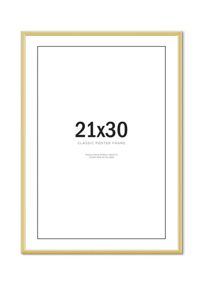 Metallram guld 21x30
