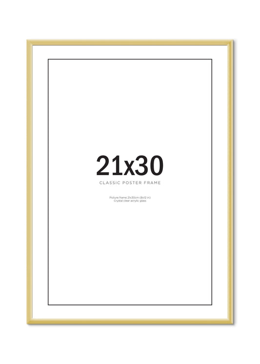 Metallram guld 21x30