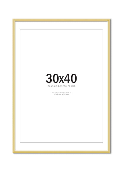 Metallram guld 30x40