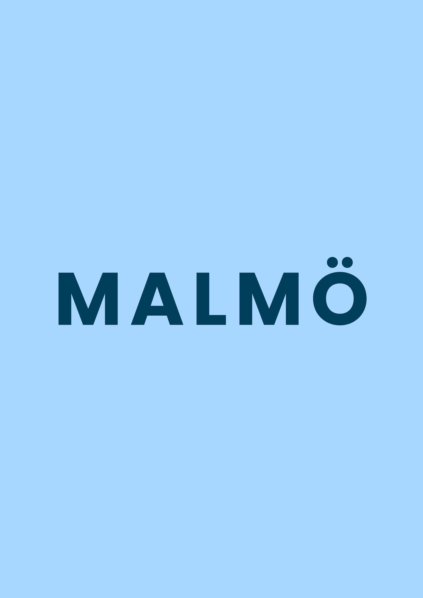 Malmö FF: Malmö - ljusblå med svart text