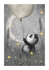 Panda med ballong Vas och keramikposter