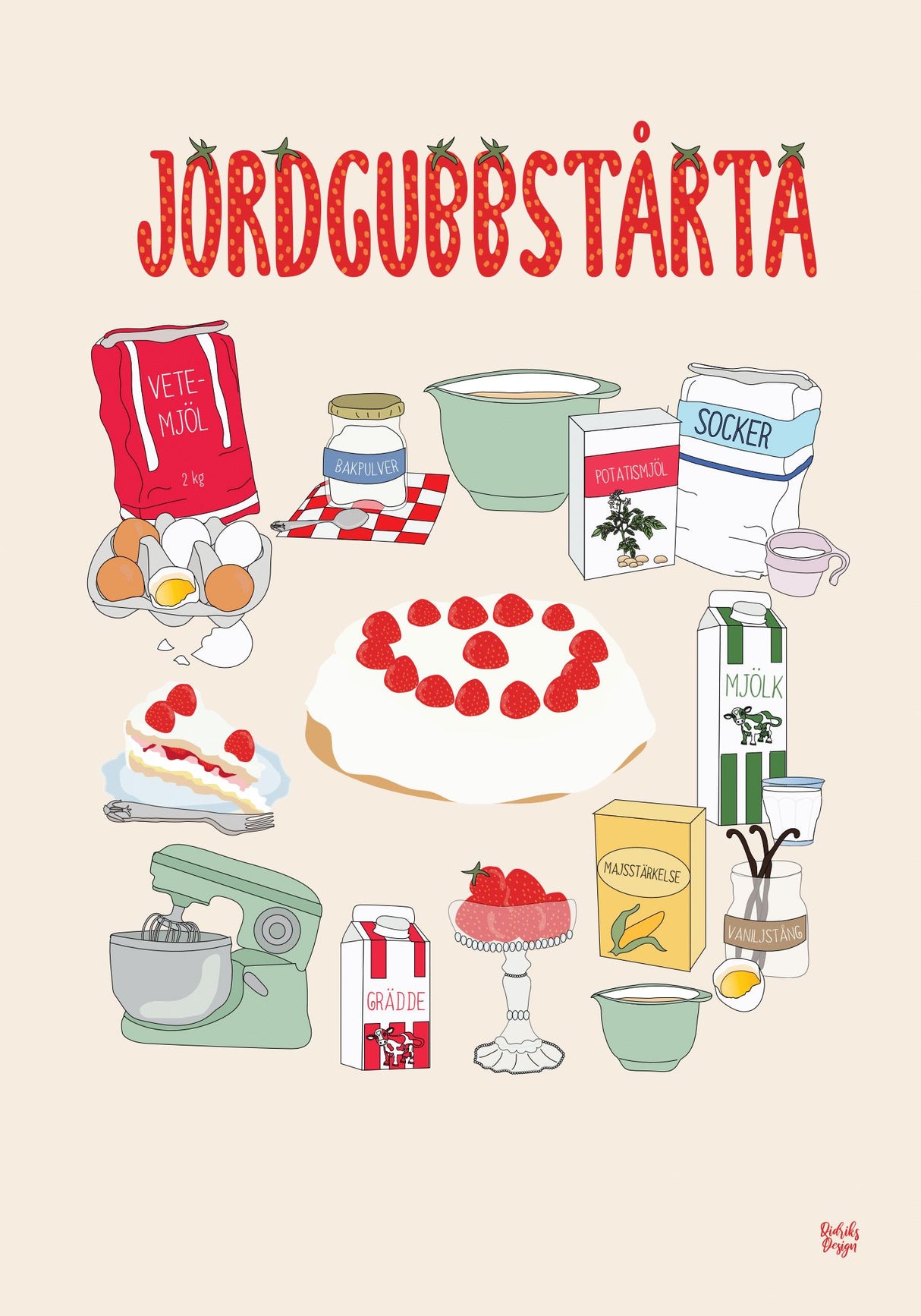 Recept jordgubbstårta barnposters och barntavlor