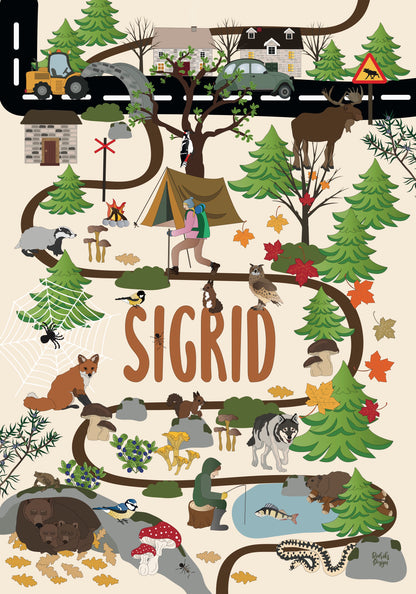 Personlig barnposters och barntavlor: Skog Ellen Didrik
