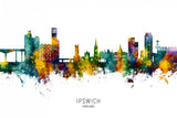 Ipswich England Skyline Poster och Canvastavla
