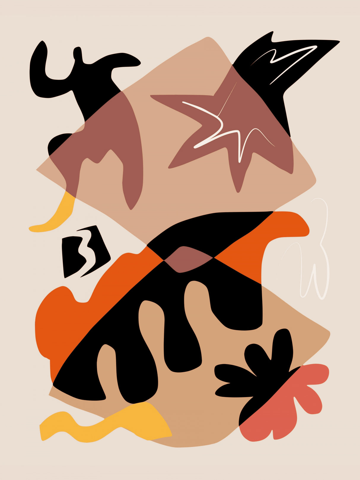 Organic Hand Drawn Shapes Poster och Canvastavla