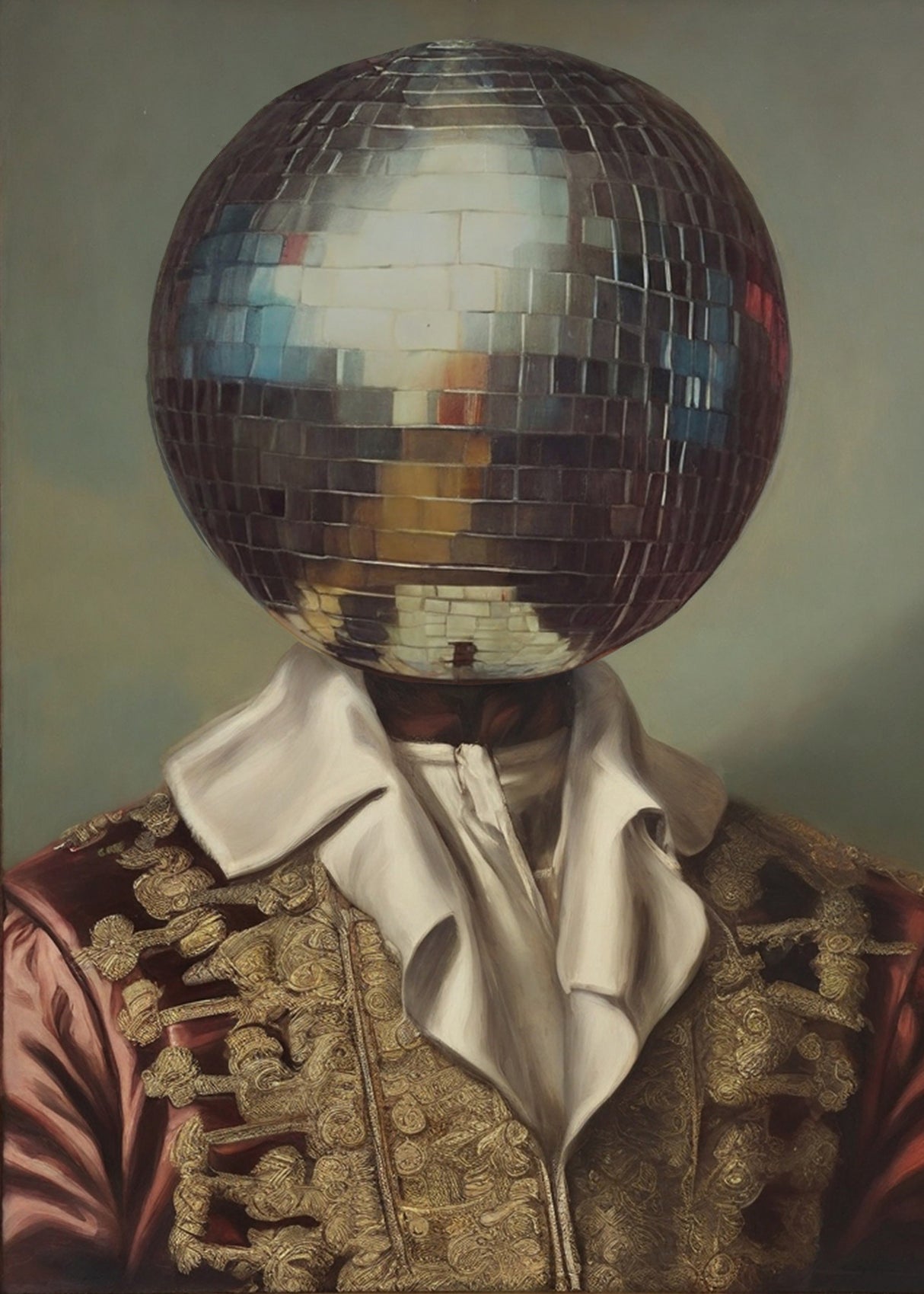 DiscoHead King  / Altered Collage Art Poster och Canvastavla