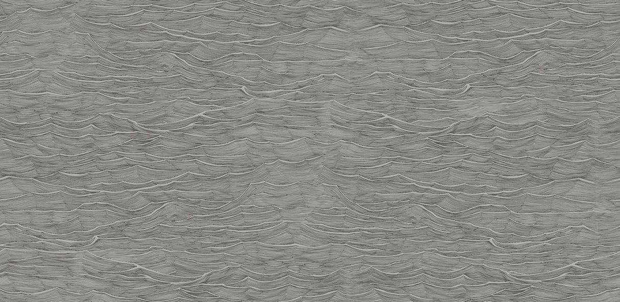 Hla025  100dpi Waves Grey Blk Poster och Canvastavla