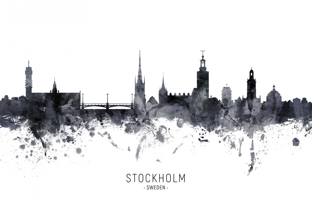 Stockholm Sweden Skyline Poster och Canvastavla