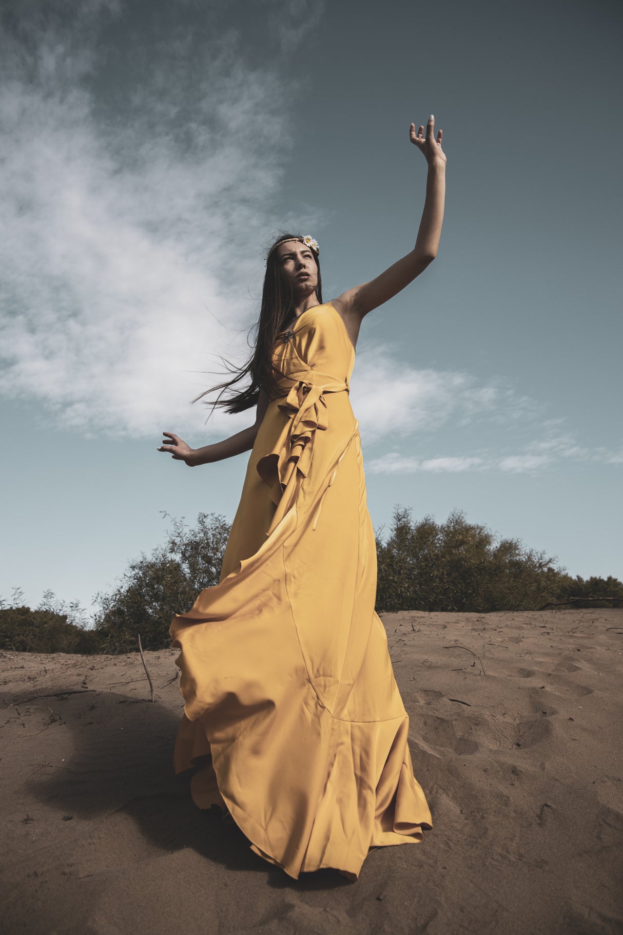 woman in yellow dress Poster och Canvastavla