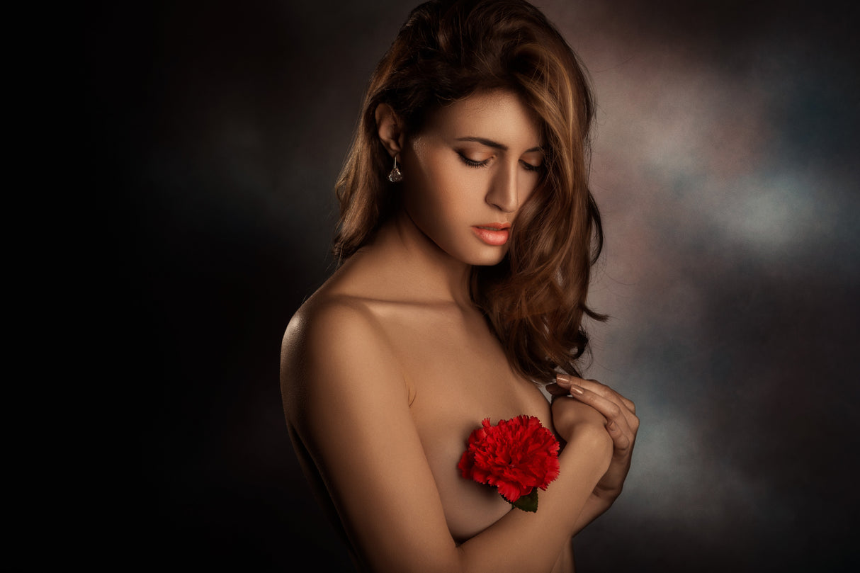 A red flower on the heart Poster och Canvastavla
