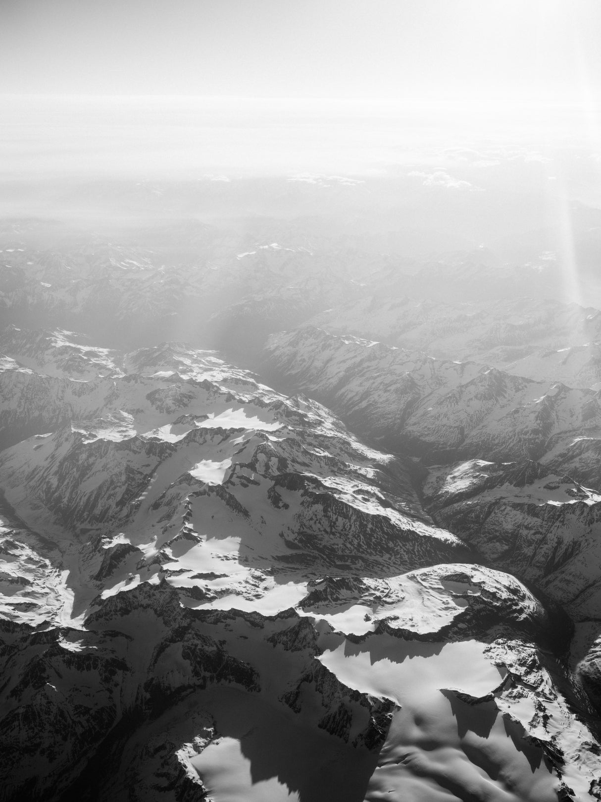 Alps in Black and White Poster och Canvastavla
