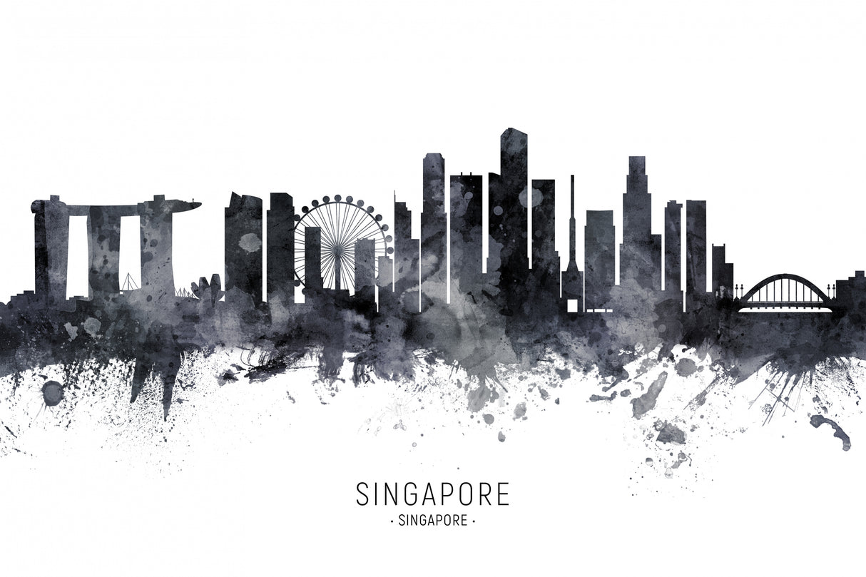 Singapore Skyline Poster och Canvastavla