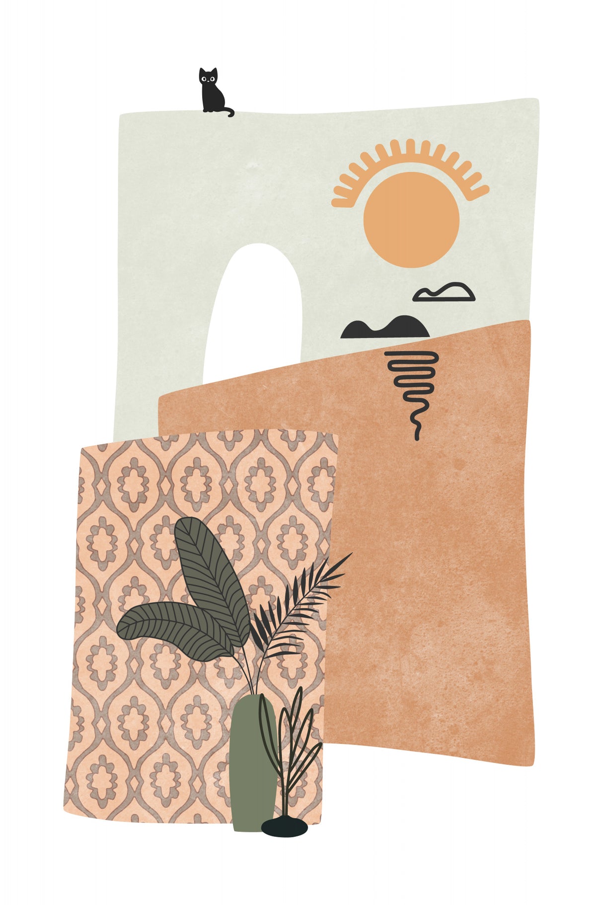 Tropical Villa Color and Shapes 15 Poster och Canvastavla