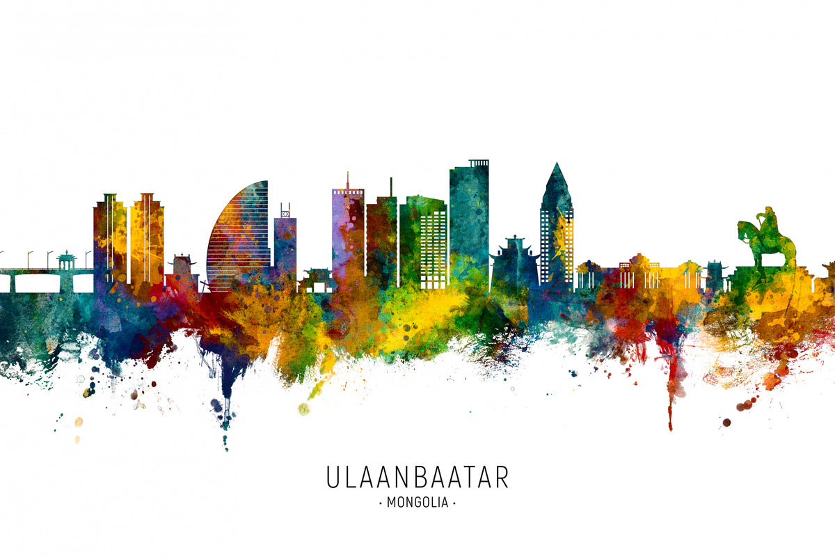 Ulaanbaatar Mongolia Skyline Poster och Canvastavla