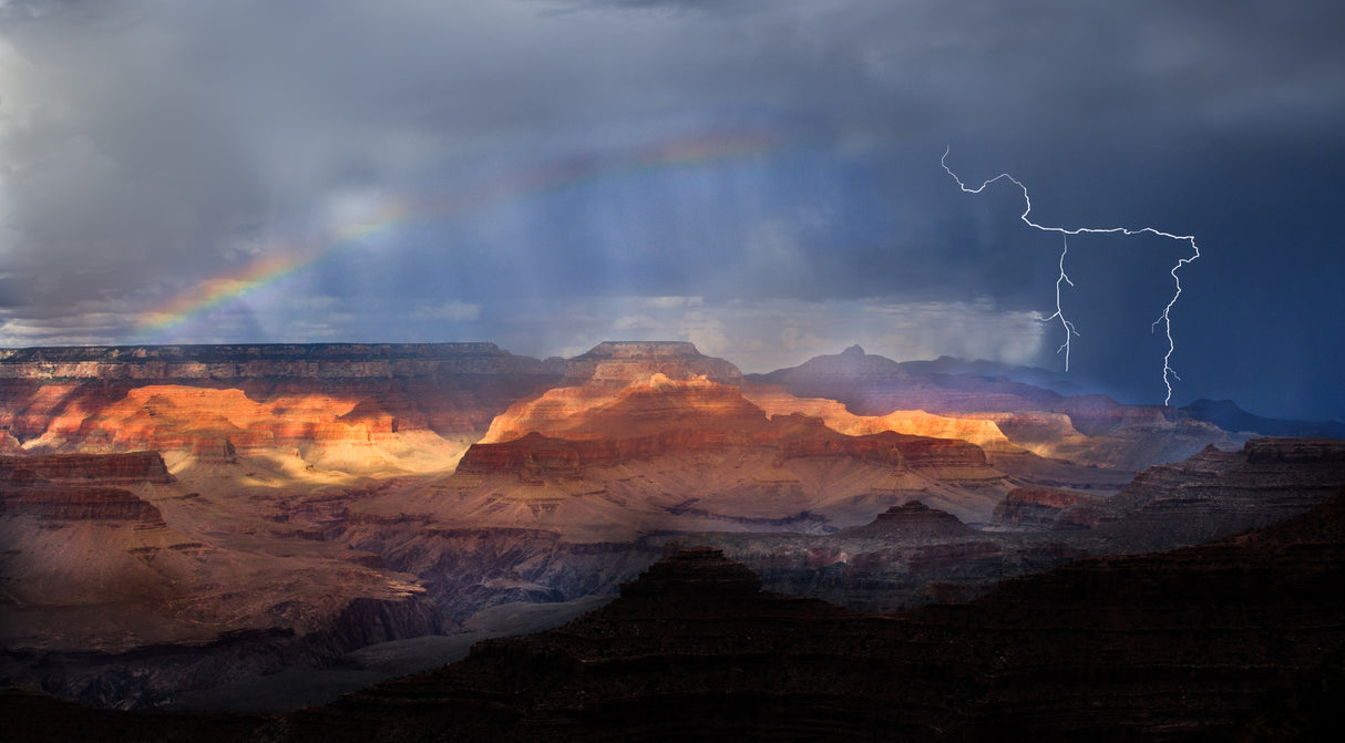 Lightning and Rainbow Meeting Poster och Canvastavla