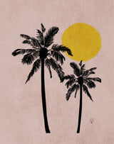 Pink Bg Palm Tree Erum Khalili.png Poster och Canvastavla